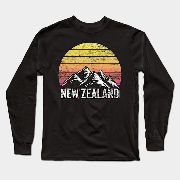 New Zealand retro grunge country Long Sleeve T-Shirt by ShirtsShirtsndmoreShirts